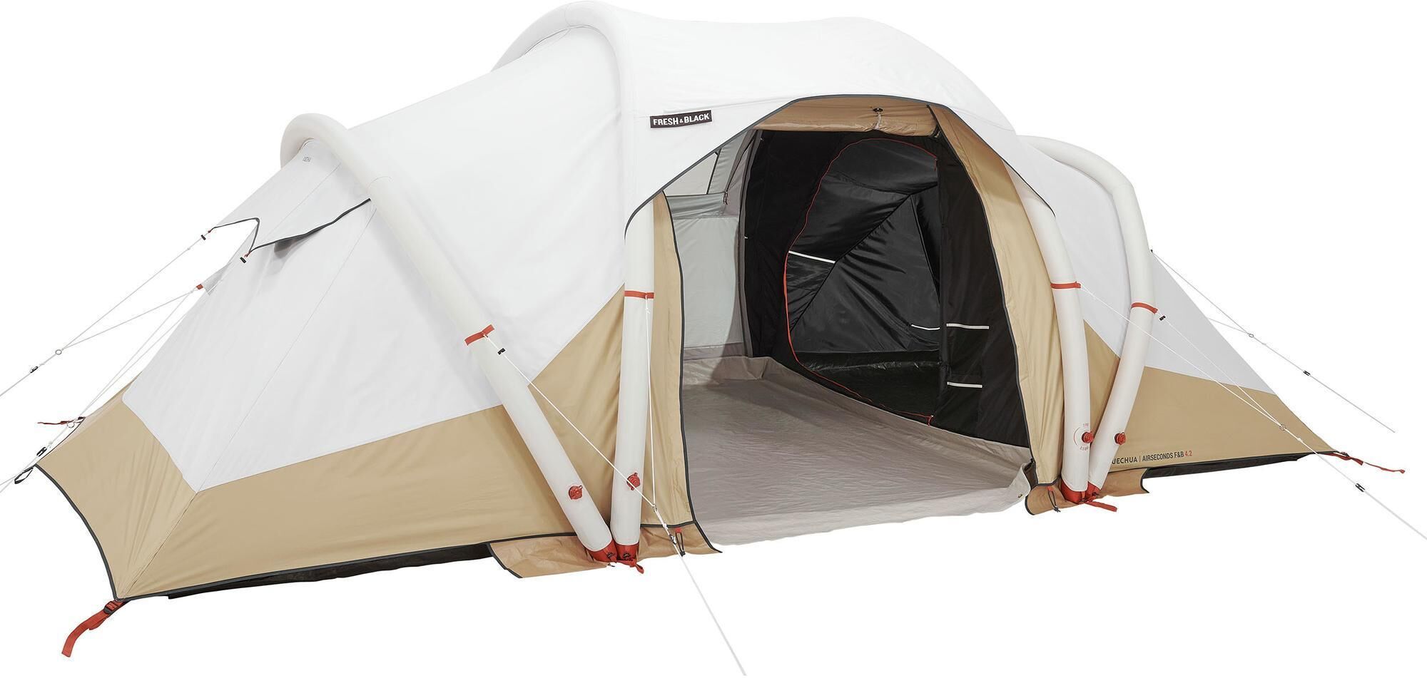 QUECHUA Tenda campeggio gonfiabile AIR SECONDS 4.2 FRESH&BLACK 4 POSTI 2 CAMERE