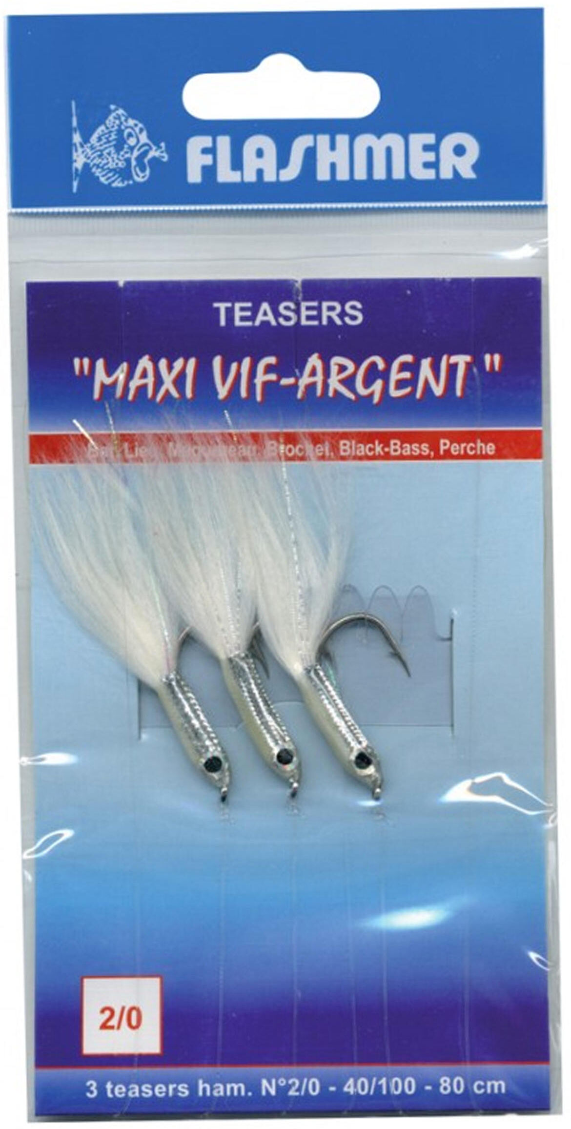 FLASHMER Esca viva pesca in mare MAXI argento 3 ami 2/0