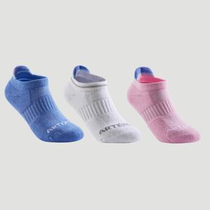 ARTENGO Decathlon - Calze corte bambino RS 500 azzurro-bianco-rosa x3 -