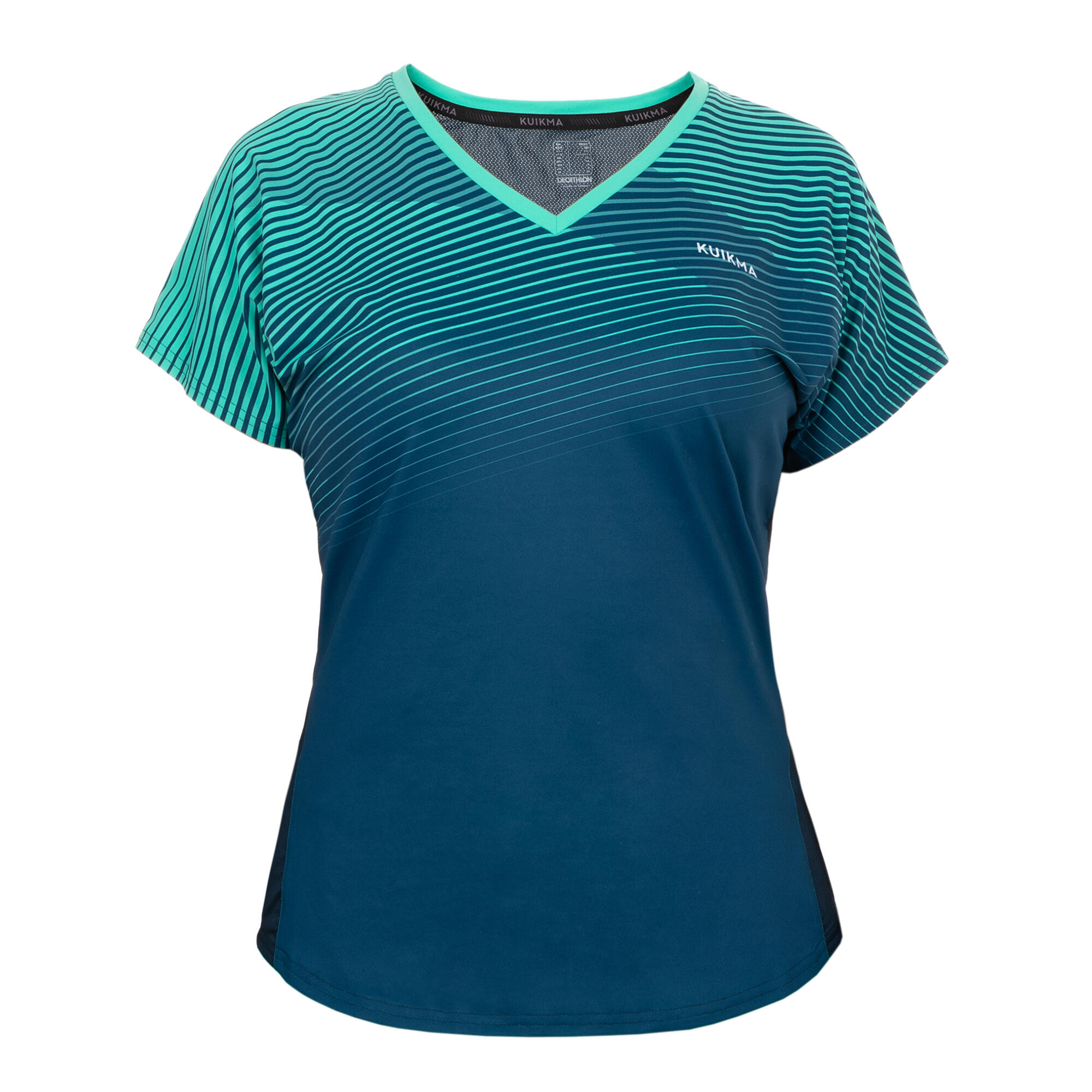 kuikma decathlon - t-shirt padel donna 500 blu-verde -