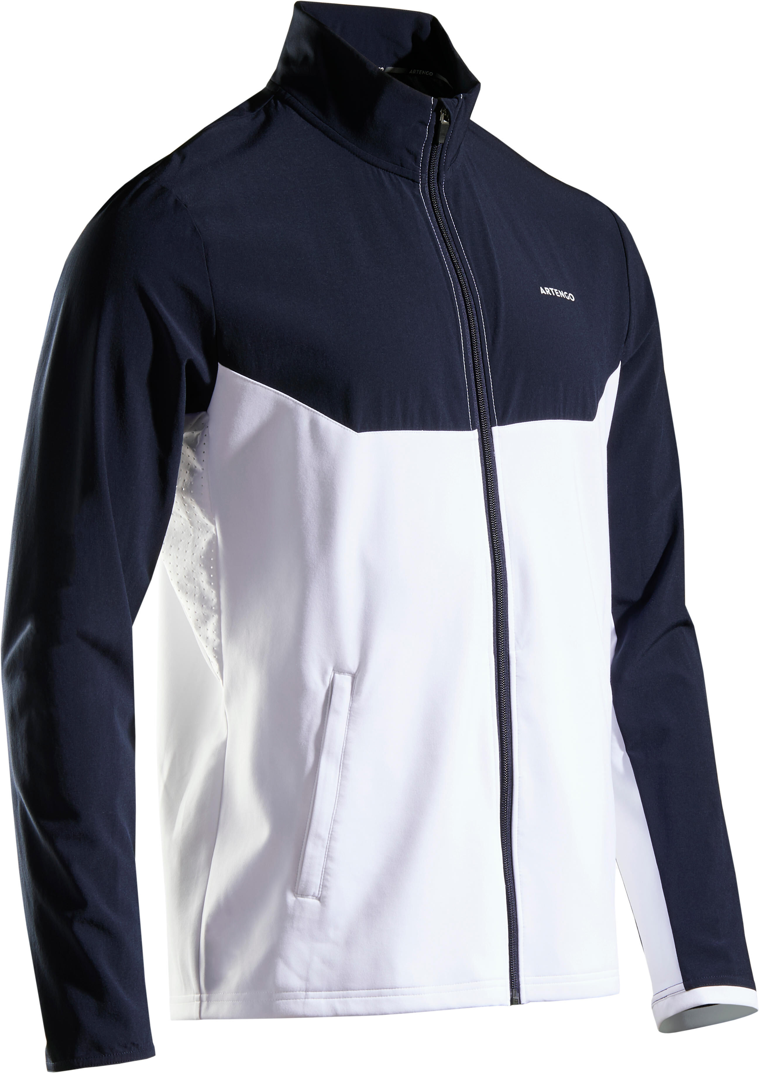 ARTENGO Felpa tennis uomo 500 azzurro-bianco