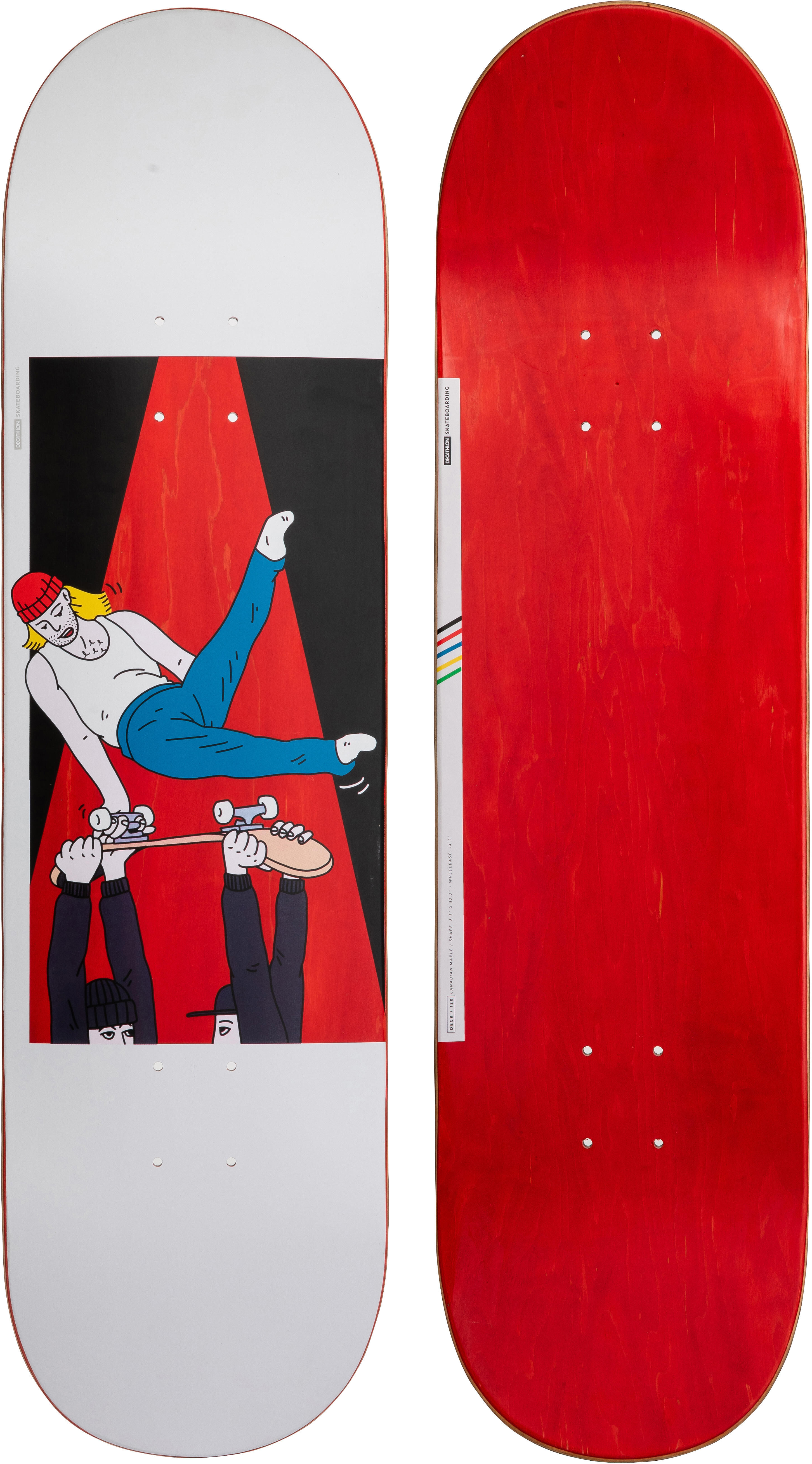 OXELO Skateboard DECK 120 BRUCE 8.5” rossa