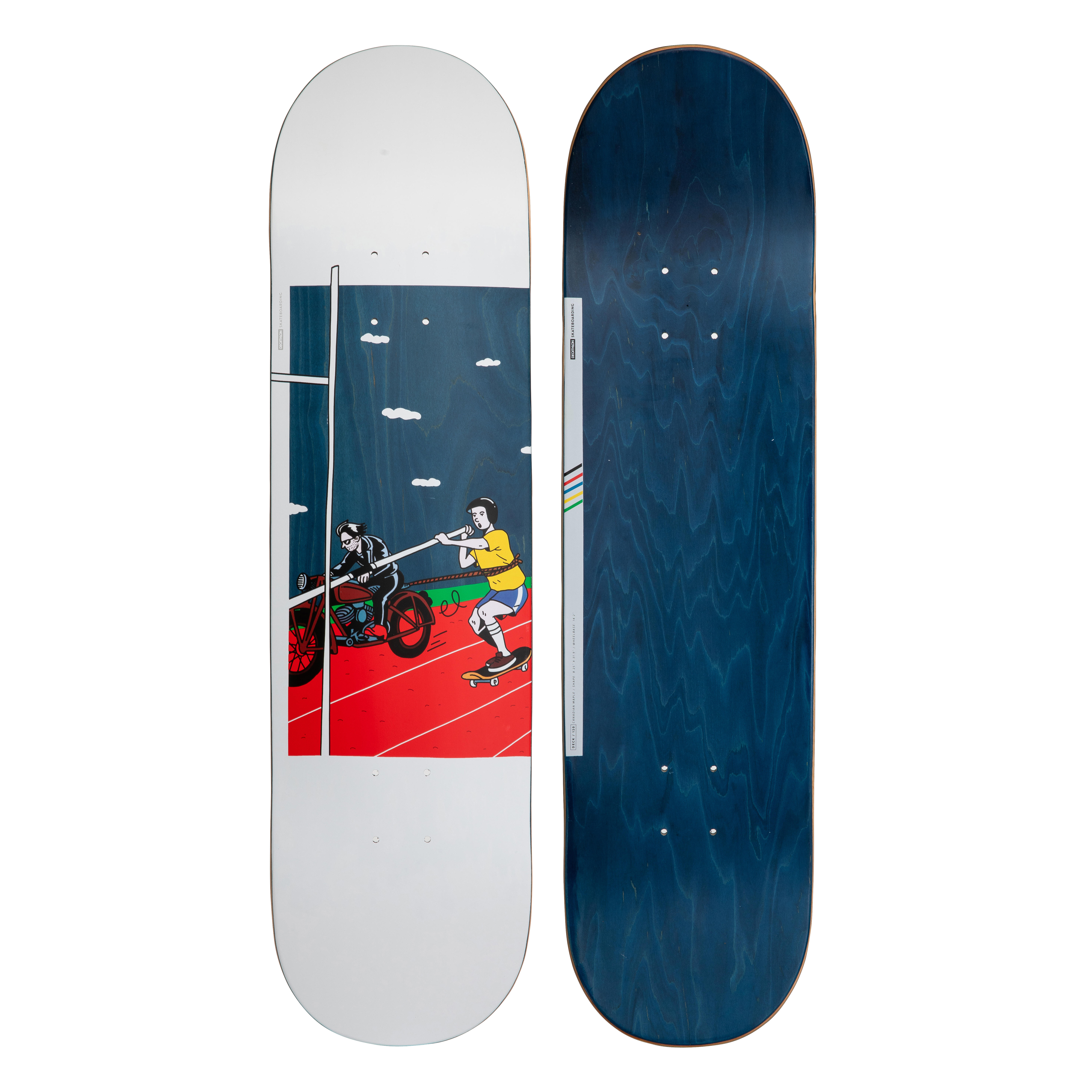 OXELO Skateboard DECK 120 BRUCE 8.25” azzurro