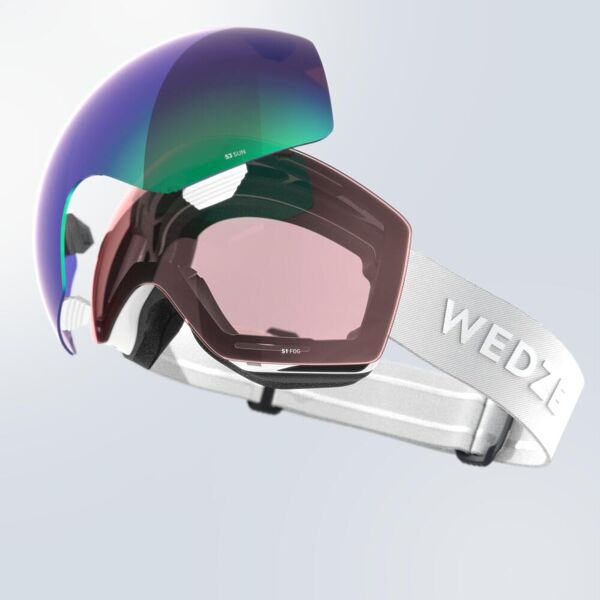 wedze maschera sci e snowboard adulto e bambino g 900 - lente intercambiabile - bianca