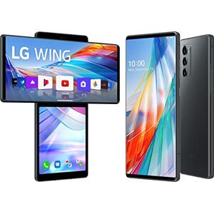 LG WING smartphone 5G con Display OLED 6.8'' ruotabile, schermo secondario 3.9'', Gimbal Motion Camera, Sensore 64MP, Batteria 4000mAh ricarica Wireless, 128GB/8GB, Android 10, Aurora Gray [Italia]