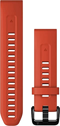 Cinturino Originale Garmin, 20mm, QuickFit, Silicone, Flame Red