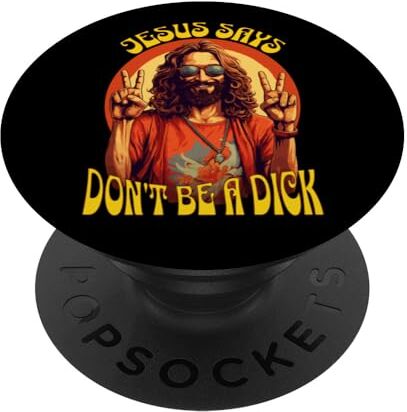 Atomic Divertente Hippie Gesù non essere un Cazzo PopSockets PopGrip Intercambiabile