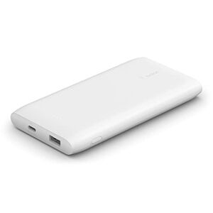 Belkin Batteria esterna USB-C PD 10K (Caricabatteria portatile a ricarica rapida con porte USB-C e USB, capacità 10.000 mAh), power bank per dispositivi Galaxy, Pixel, iPhone e altri