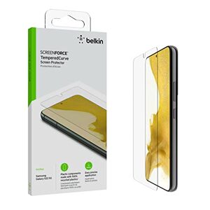 Belkin Proteggi Schermo TemperedCurve per Galaxy S22 5G, Protezione da Bordo a Bordo, Applicazione Facile e senza Bolle con Supporto Easy Align
