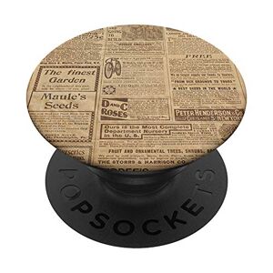 Antique News Stampa Antica Giornale Vintage Seppia PopSockets PopGrip Intercambiabile