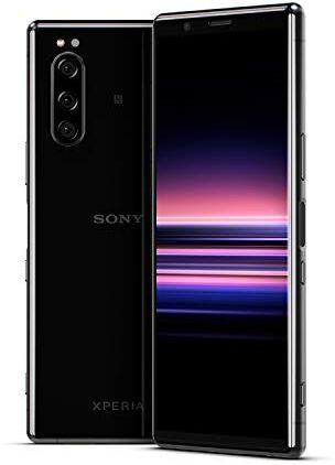 Sony Xperia 5 smartphone, display 21:9 da 6.1" FHD+ HDR OLED, fotocamera con tre obiettivi e con Eye AF, 6GB di RAM, 128GB di memoria, Nero