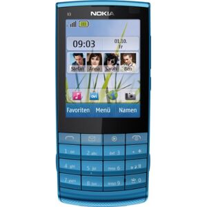 Nokia X3-02 Cellulare con schermo Touch&Type da 6,1 cm (2,4 pollici), Bluetooth, WLAN, micro SD, fotocamera 5 MP, colore: Blu petrolio (Importato da Germania)