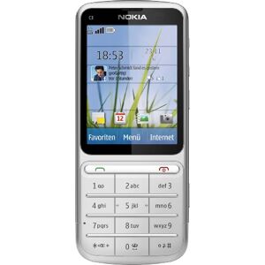 Nokia C3-01 Touch and Type Cellulare, schermo Touchscreen da 6,1 cm (2,4 pollici), fotocamera da 5 megapixel, colore: Argento (Importato da Germania)