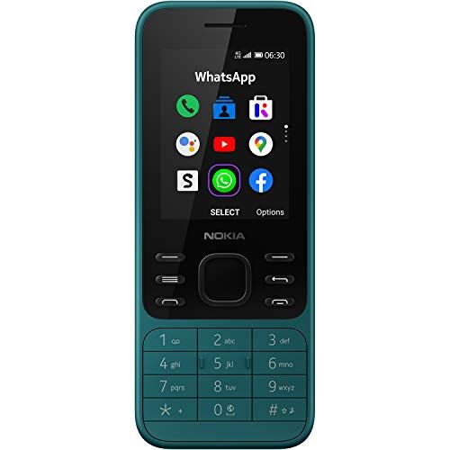 Nokia 6300 Telefono Cellulare 4G Dual Sim, Display 2.4" a Colori, 4GB, Bluetooth, Fotocamera, Whatsapp, Ciano [Italia]