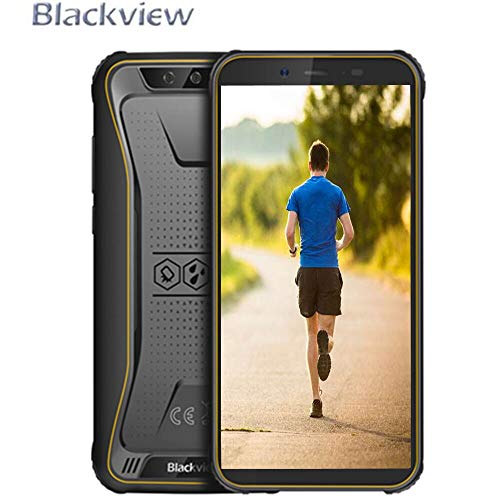 Blackview. 2019 Blackview BV5500 Pro Telefono Antiurto, 4G LTE Android 9.0, 3GB RAM e 16 GB ROM, Telefono Rugged, Display 5.5, Batteria 4400 mAh, Fotocamera 8MP e 5MP, Dual SIM/NFC/GPS/GLONASS Giallo