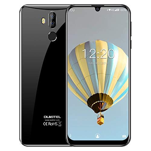 OUKITEL K9, Smart Phone FHD Plus da 7.12 pollici, Doppia fotocamera flash LED DSDV 4G LTE SIM gratuita, 2 slot, USB Tipo C Global Band Fast Charge (4 GB di RAM + 64 GB di ROM) (Nero)