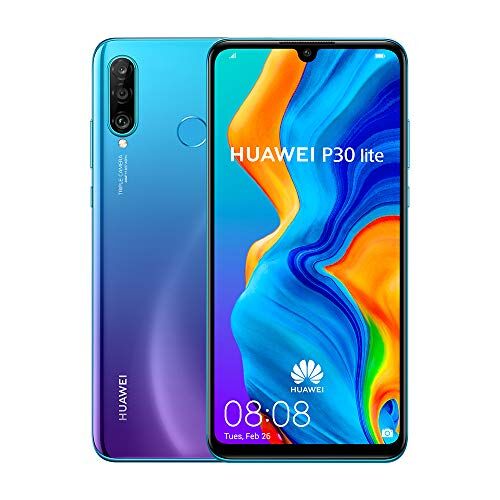 Huawei P30 Lite (128 GB, 4 GB di RAM) 6.15" Display, AI Camera Tripla, Dual SIM gsm Global Fabbrica Sbloccato MAR-LX3A - International Version (Pavone Blu)