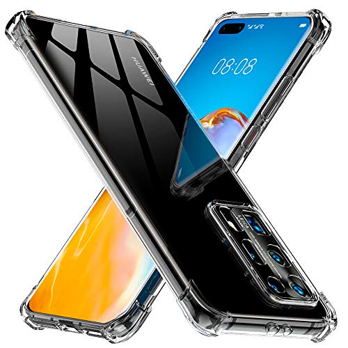 Peakally Cover per Huawei P40 PRO Plus, Trasparente Morbida TPU Silicone Custodia [Ultra Sottile][AntiGraffio][Antiurto] per Huawei P40 PRO Plus-Trasparente