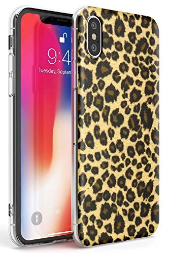 Case Warehouse Rar Leopard Print Brown Custodia in Gomma per iPhone XR Slim TPU Case Leopardo Gatto Ghepardo Nederdel Wrap
