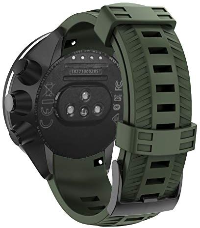 Shieranlee Cinturino di ricambio per orologio Suunto 9, in morbido silicone, compatibile con Suunto 9, GPS, Baro, per uomo e donna