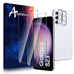 Anoowkoa [2 Pezzi Vetro Temperato per Samsung Galaxy S23 5G +[2 Pezzi] Fotocamera Pellicola Protettiva,Protezione Schermo Anti Graffio Ultra Resistente