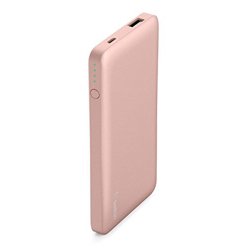 Belkin Pocket Power Bank Batteria Esterna 5000 mAh, Caricabatteria Portatile, Sicurezza Certificata, per iPhone 11, 11 Pro/Pro Max, XS/XS Max, XR/X, SE, iPad, Samsung Galaxy S10/S10+, Oro Rosa