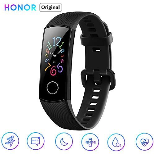 Honor Band 5 0,95" Smartwatch Schermo AMOLED a Colori Waterproof Heart Rate Monitor Wristbands Bracelet con iOS e Android Nero(Versione Globale)