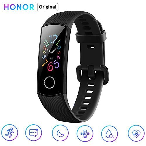 Honor Band 5 0,95" Smartwatch Schermo AMOLED a Colori Waterproof Heart Rate Monitor Wristbands Bracelet con iOS e Android Nero(Versione Globale)