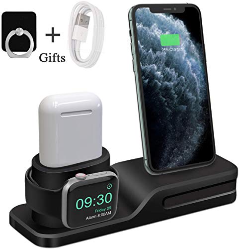 Bestrans Stand per Apple Watch, 3 in 1 Docking Station per iPhone AirPods Apple Watch Series 4/3/2/1, Supporto per iPhone XS/XR/X/8/8 Plus /7/7 Plus/6, Samsung Galaxy Huawei Xiaomi