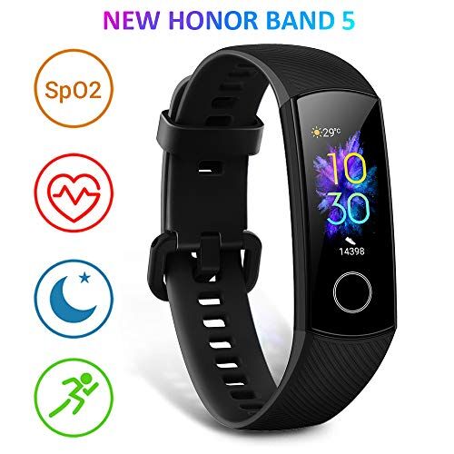 Honor Band 5 Activity Tracker, Uomo Donna Smartwatch Orologio Fitness Cardiofrequenzimetro da Polso Impermeabile Smart Watch 0.95 Pollice Schermo a Colori,Nero