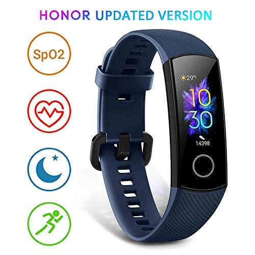 Honor Band 5 Activity Tracker, Uomo Donna Smartwatch Orologio Fitness Cardiofrequenzimetro da Polso Impermeabile Smart Watch 0.95 Pollice Schermo a Colori,Blu