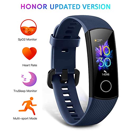 Honor Band 5 Activity Tracker, Uomo Donna Smartwatch Orologio Fitness Cardiofrequenzimetro da Polso Impermeabile Smart Watch 0.95 Pollice Schermo a Colori,Blu