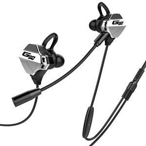 FairOnly G10 Auricolare Wired Gaming Headset In-ear Auricolari con microfono Riduzione del Rumore Stereo Sostegno Chiamata conversazione Argento Articoli elettronici