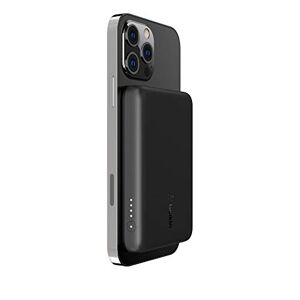 Belkin Batteria esterna wireless magnetica 2.5K (caricabatteria portatile con MagSafe per iPhone, mini power bank compatta da 2500 mAh per una ricarica rapida, cavo da USB-C a USB-C incluso) – Nero