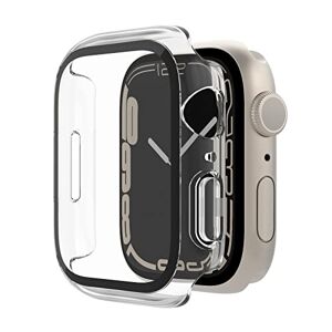 Belkin ScreenForce Bumper con Proteggi Schermo in Vetro Temprato Integrato per Apple Watch 44 mm, 45 mm Series 7, SE, 6, 5, 4, Antigraffio, Installazione Facile, Trasparente