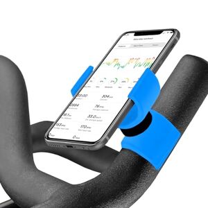 Renimove Supporto telefono cyclette spinning tapis roulant spin bike compatibile con smartphone con schermo fino a 7,5" installazione facile fissaggio sicuro e stabile rotazione a 360° (Blu)
