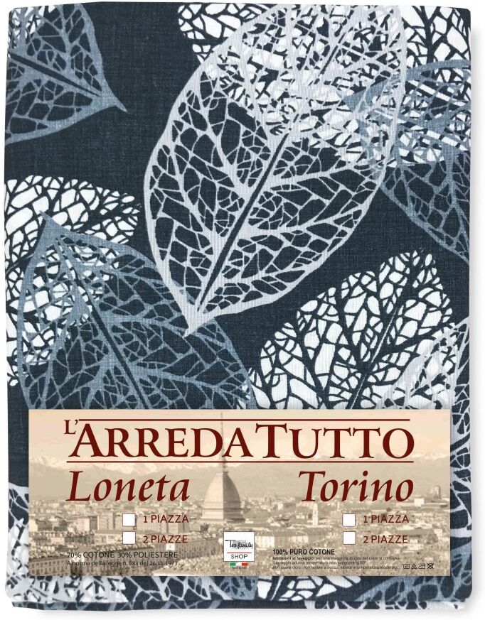 TELO ARREDO copritutto GRAN FOULARD COPRILETTO copridivano TESSUTO LONETA FOGLIA LEAF