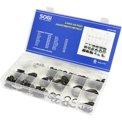 ASSORTIMENTO SET SERIE 225 OR ORING O-RING GUARNIZIONI METRICI SOGI AS-225-ORM ASSORTIMENTO SET SERIE 225 OR ORING O-RING GUARNIZIONI METRICI SOGI AS-225-ORM