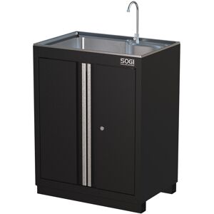 Armadietto per officina con lavello integrato SOGI ARR-M-LAVABO - 2 ante - 2 ripiani - con rubinetteria - 680x460x900 mm