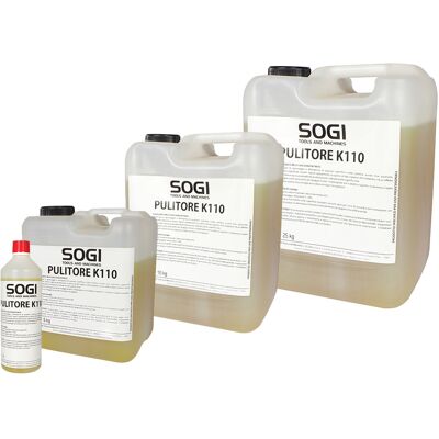Liquido sgrassante detergente ultraconcentrato K110 per vasca pulitrice SOGI formato 1 L, 5 kg, 10 kg o 25 kg Liquido sgrassante detergente ultraconcentrato K110 per vasca pulitrice SOGI formato 1 L, 5 kg, 10 kg o 25 kg