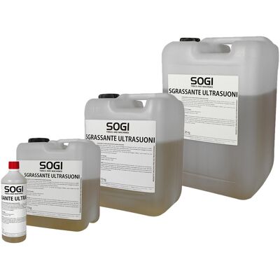 Liquido sgrassante SOGI per vasca ultrasuoni formato 1 L, 5 kg, 10 kg o 25 kg Liquido sgrassante SOGI per vasca ultrasuoni formato 1 L, 5 kg, 10 kg o 25 kg