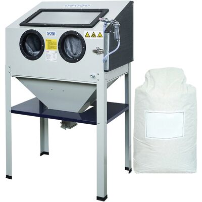 Sabbiatrice professionale SOGI S-85 + sacco 25 kg di microsfere in vetro grana 200/300 Sabbiatrice professionale SOGI S-85 + sacco 25 kg di microsfere in vetro grana 200/300
