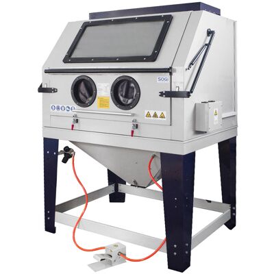 Sabbiatrice cabina di sabbiatura pallinatrice professionale con aspiratore SOGI S-218 Sabbiatrice cabina di sabbiatura pallinatrice professionale con aspiratore SOGI S-218