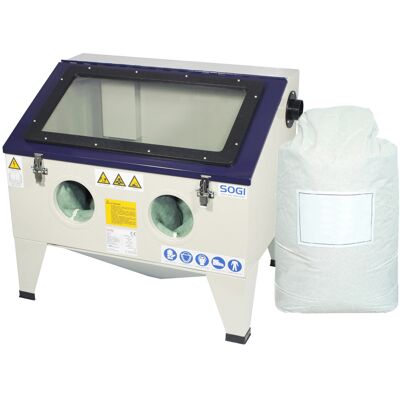 Sabbiatrice SOGI S-72 da banco + sacco 25 kg di corindone grana 36 allumina Sabbiatrice SOGI S-72 da banco + sacco 25 kg di corindone grana 36 allumina