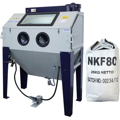 Sabbiatrice SOGI S-120 cabina di sabbiatura + sacco 25 kg di corindone grana 80 allumina Sabbiatrice SOGI S-120 cabina di sabbiatura + sacco 25 kg di corindone grana 80 allumina