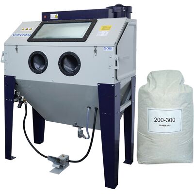 Sabbiatrice SOGI S-120 cabina di sabbiatura + sacco 25 kg di microsfere in vetro grana 200/300 Sabbiatrice SOGI S-120 cabina di sabbiatura + sacco 25 kg di microsfere in vetro grana 200/300