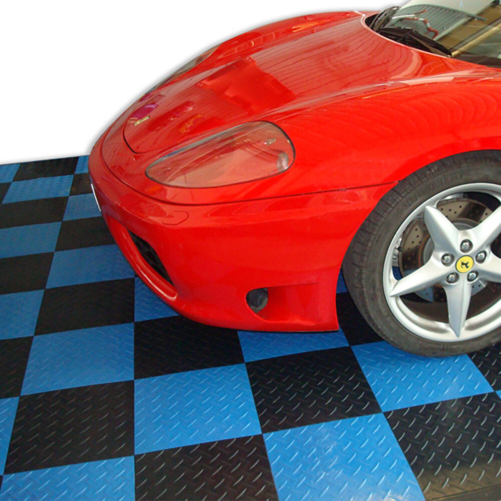piastrella sogi pav-01-bl in pp blu per pavimento officina e garage - disponibile in kit