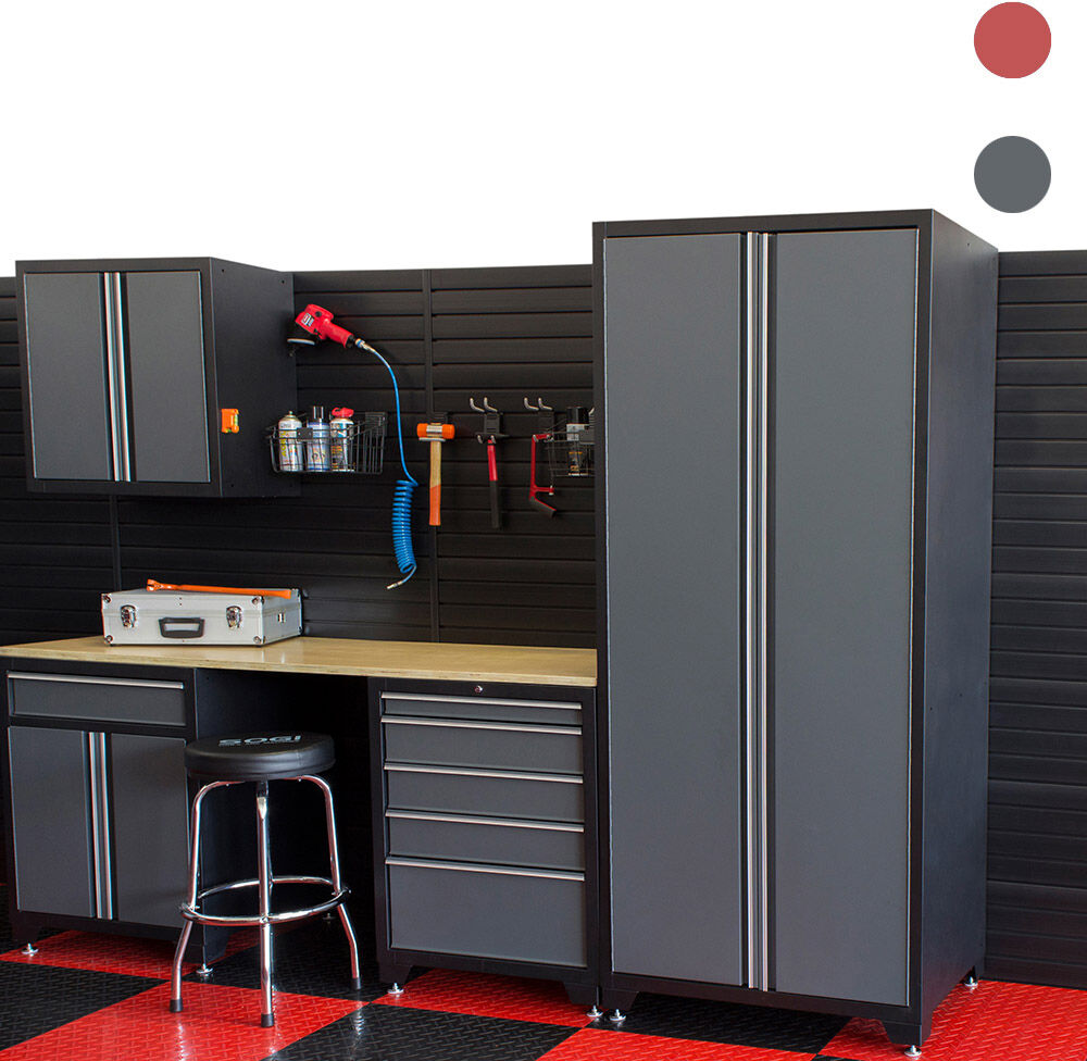 SOGI Arredamento officina sistema garage SOGI GRG-COMP disponibile in grigio o rosso