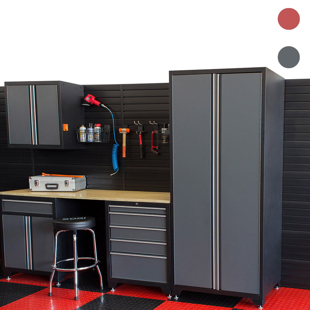 SOGI Arredamento officina sistema garage SOGI GRG-COMP disponibile in grigio o rosso