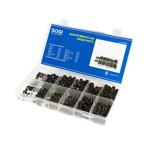 ASSORTIMENTO SET SERIE DI 450 GRANI PIATTI ACCIAIO DA M3 A M10 SOGI AS-450-GRN